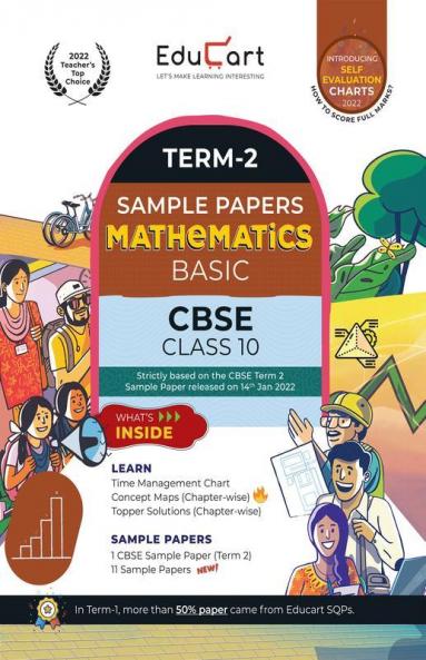 Educart Term 2 Math (Basic) CBSE Class 10 Sample Question Papers (Based on the Term-2 Subjective Sample Paper released on 14 Jan 2022)