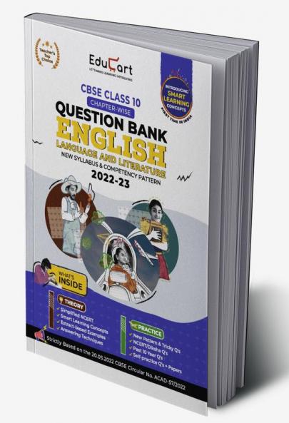 Educart CBSE Class 10 ENGLISH Language and Literature New Question Bank Book For 2022-23 (Includes Past Years Latest Syllabus and Pattern)
