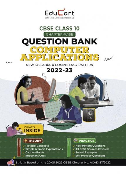 Educart CBSE Class 10 COMPUTER Application New Question Bank Book For 2022-23 (Includes Past Years Latest Syllabus and Pattern)