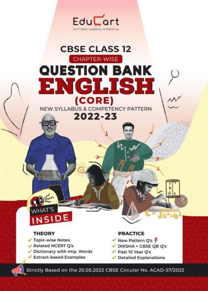 Educart CBSE Class 12 ENGLISH CORE New Question Bank Book For 2022-23 (Includes Past Years Latest Syllabus and Pattern)