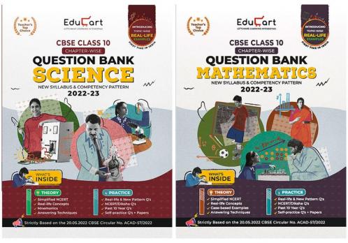 Educart CBSE Class 10 Bundle - Science and Maths Question Banks 2023 (Based on new Sample Paper pattern of 16th Sep 2022) Edubook