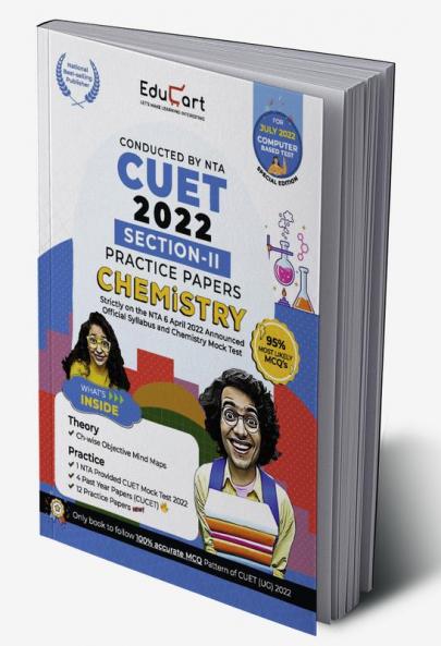 Educart NTA CUET Chemistry Section II Practice Papers Book for July 2022 Exam (Strictly based on the Latest Official CUET-UG Mock Test 2022)