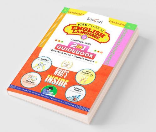 Educart ICSE Class 10 English Language Guidebook 2023 Question Bank + Sample Papers (For 2022-23 Exam) (Including Previous 10 Years Questions)