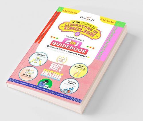 Educart ICSE Class 10 English Literature Guidebook 2022-23 Question Bank + Sample Papers 2023 Exam (Including Previous 10 Years Questions)