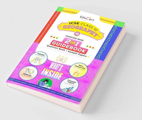 Educart ICSE Class 10 Geography Guidebook 2022-23 Question Bank + Sample Papers 2023 Exam (Including Previous 10 Years Questions)
