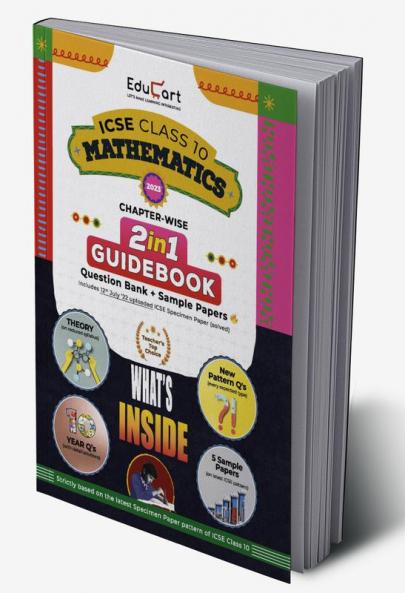 Educart ICSE Class 10 Maths Guidebook 2022-23 Question Bank + Sample Papers 2023 Exam (Including Previous 10 Years Questions)