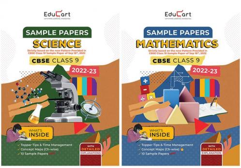 Educart CBSE Class 9 Sample Papers 2022-23 Bundle - Science and Maths (2 books) 2023