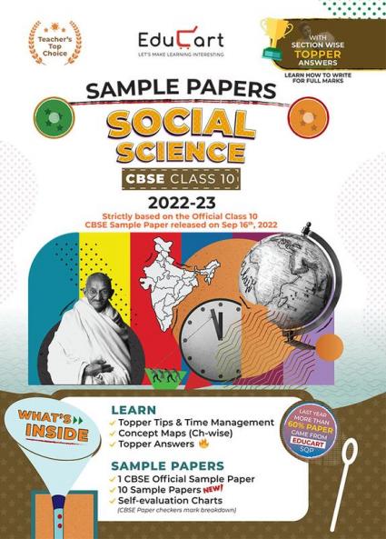 Educart CBSE Class 10 SOCIAL SCIENCE Sample Papers 2023 (With Exclusive Topper Answers and Marks breakdown 2022-23)