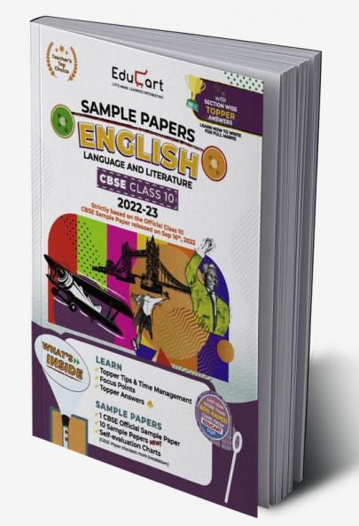 Educart CBSE Class 10 ENGLISH LANGUAGE and LITERATURE Sample Papers 2023 (With Exclusive Topper Answers and Marks breakdown 2022-23)