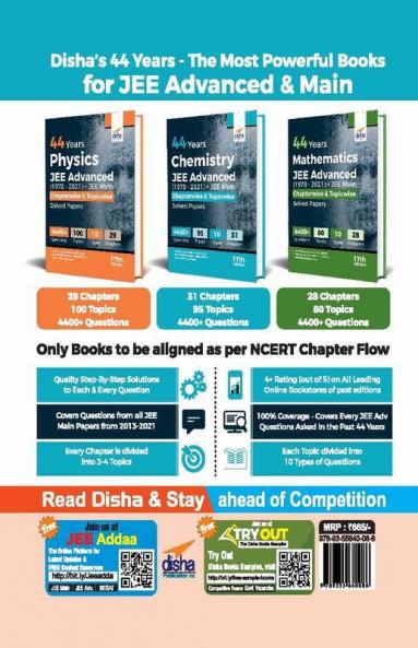 44 Years Chemistry JEE Advanced (1978 - 2021) + JEE Main Chapterwise & Topicwise Solved Papers 17th Edition