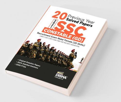 20 Previous Year Solved Papers 2021 SSC Constable (GD) Recruitment Exam Male / Female (20 shifts) English Edition | BSF CISF CRPF SSB ITBP AR NIA SSF Assam Rifles