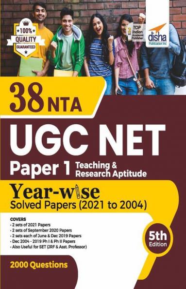 38 NTA UGC NET Paper 1 Year-wise Solved Papers (2021 to 2004) 5th Edition