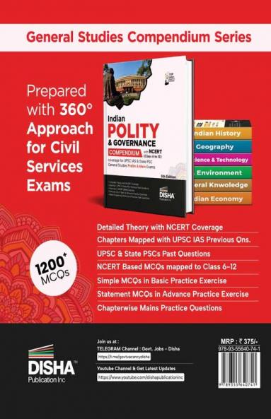 Indian Polity & Governance Compendium with NCERT (Class 6 to 12) coverage for UPSC IAS & State PSC General Studies Prelim & Main Exams 5th Edition | Civil Services - Theory Previous Year & Practice Objective & Subjective Question Bank