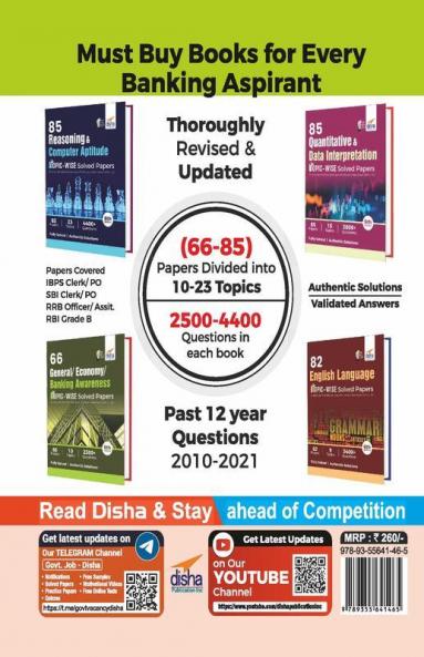 66 General/ Banking/ Economy Awareness Topic-wise Solved Papers for IBPS/ SBI/ RRB/ RBI Bank Clerk/ PO Prelim & Main Exams (2010 - 22) 6th Edition
