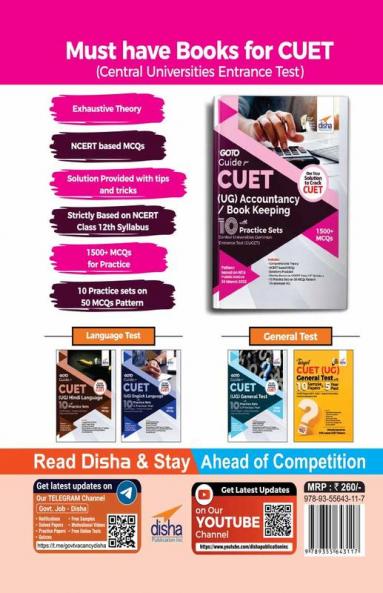 Go To Guide for CUET (UG) Accountancy/ Book Keeping with 10 Practice Sets; CUCET - Central Universities Common Entrance Test
