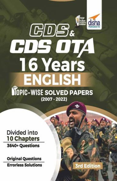 CDS & CDS OTA 16 Years English Topic wise Solved Papers (2007 - 2022) 3rd Edition