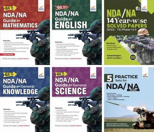 NDA| NA Study Package - Subject-wise Guides + 14 Year-wise Solved Papers + 5 Practice Sets for Mathematics English & General Knowledge 2nd Edition