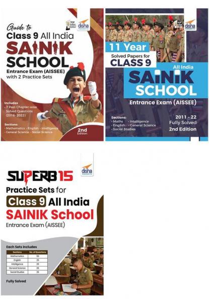 Study Package for AISSEE Class 9 All India SAINIK School Entrance Exam (set of 3 Books)  Guide + Solved Papers + Practice Sets - 2nd Edition