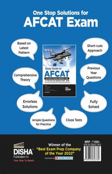 Study Guide to AFCAT (Air Force Common Admission Test) with Previous Year Questions for Flying Technical & Ground Duty Branches (2015 - 2023) 9th Edition