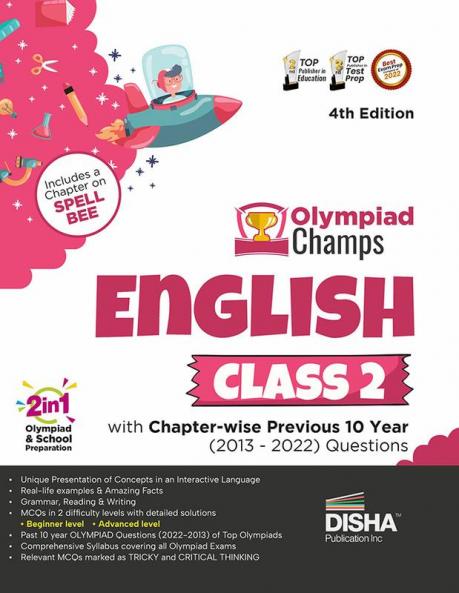 Olympiad Champs English Class 2 with Chapter-wise Previous 10 Year (2013 - 2022) Questions 4th Edition Complete Prep Guide with Theory PYQs Past & Practice Exercise
