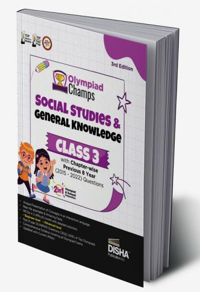 Olympiad Champs Social Studies & General Knowledge Class 3 with Chapter-wise Previous 8 Year (2015 - 2022) Questions 3rd Edition | Complete Prep Guide with Theory PYQs Past & Practice Exercise |