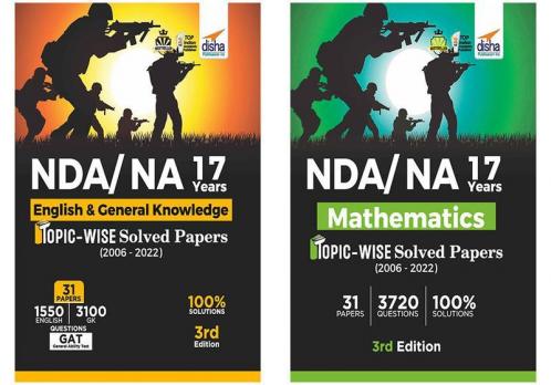 CDS & CDS OTA 16 Years English Topic wise Solved Papers (2007 - 2022) 3rd Edition 17 Previous years NDA/ NA Mathematics English & General Knowledge Topic-wise Solved Papers (2006 - 2022) - set of 4 Books - 8th Edition