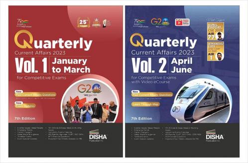 Half-Yearly Current Affairs - January to June 2023 for Competitive Exams (set of 2 Quarterlies) with Video eCourse 7th 4 Color Edition