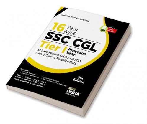 16 Year-wise SSC CGL Tier I: Previous Year Solved Papers (2010 - 2023) with 3 Online Practice Sets - 5th Edition