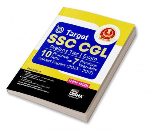 Target SSC CGL Prelims Tier I Exam - 10 Practice Sets with 7 Previous Year-wis e Solved Papers (2023 - 2017) 2nd Edition| Combined Graduate Level | PYQs Question Bank