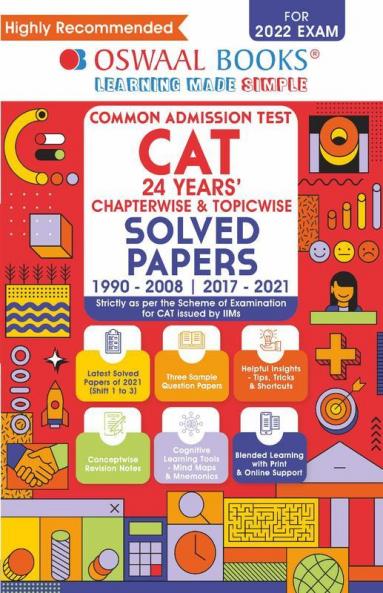 Oswaal CAT 24 Years Chapter-wise and Topic-wise Solved Papers (For 2022 Exam)