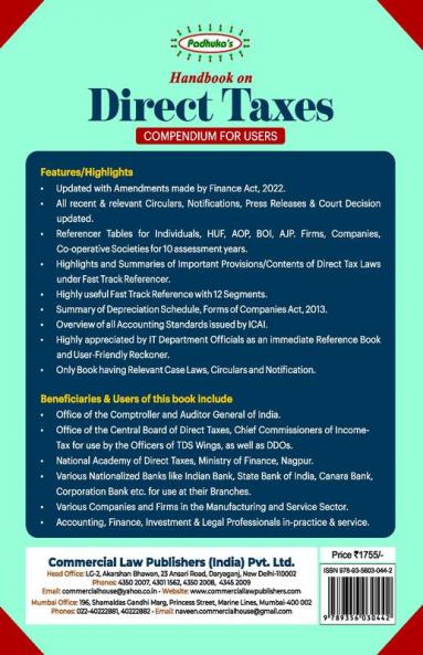 Handbook on Direct Taxes-”Compendium for Users