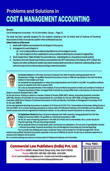 Problems & Solutions in Cost Management Accounting