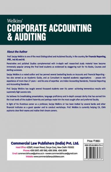 Corporate Accounting and Auditing CMA INTER (Concept Simplified)