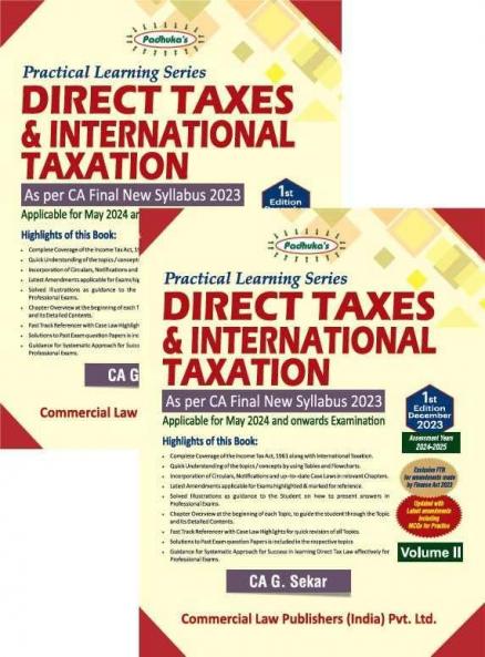 Practical Learning Series Direct Taxes and International Taxation CA Final New Syllabus (Set of 2 Vols.)