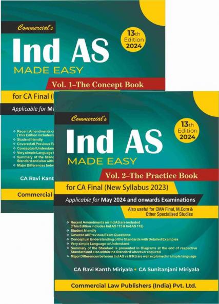 Ind As Made Easy Vols.1 & 2 The Practice Book CA Final New Syllabus 2023