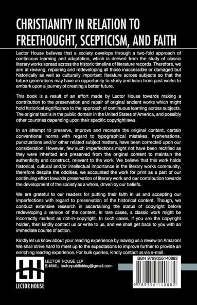 Christianity In Relation To Freethought Scepticism And Faith