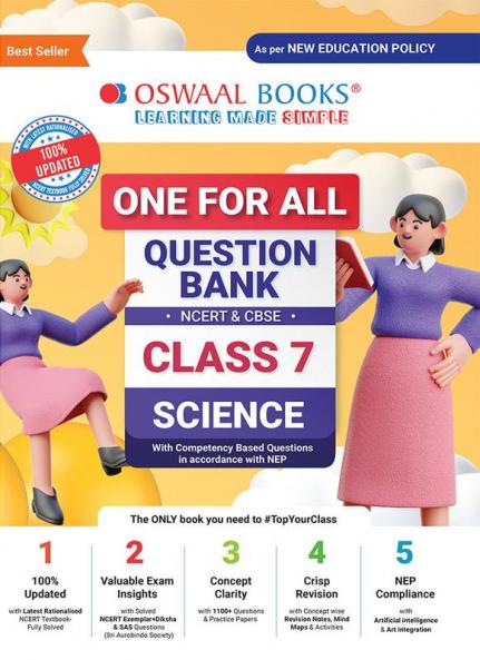 Oswaal One For All Question Bank NCERT & CBSE Class-7 Science (For 2023-24 Exam)