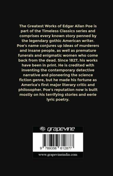 Greatest Works of Edgar Allan Poe - Including The Raven The Fall of the House of Usher The Murders in the Rue Morgue and more (Grapevine Edition)