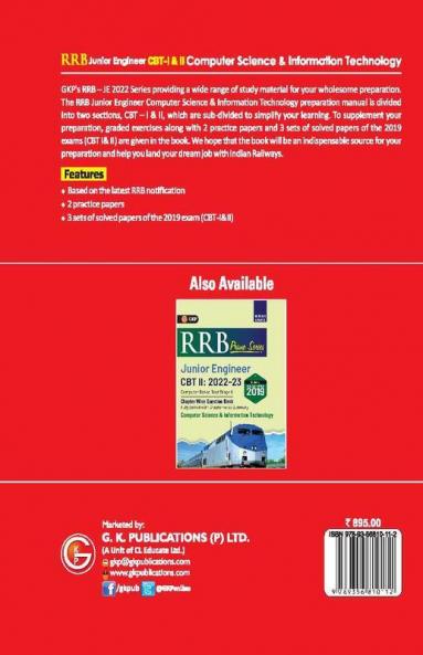 RRB 2022-23 - Junior Engineer CBT -I & II - Computer Science & Information Technology - Guide by GKP
