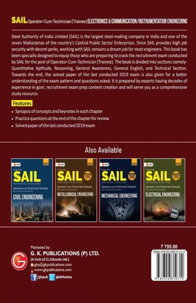 SAIL 2022 : Operator cum Technician (Trainee) - Electronics & Communication / Instrumentation Engineering by GKP