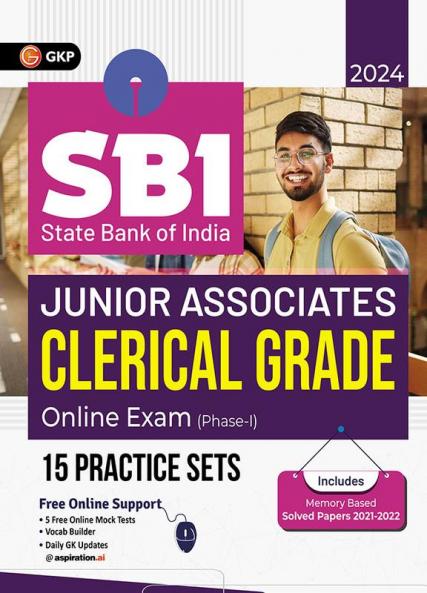 SBI 2024 : Junior Associates Clerical Grade Ph I - 15 Practice Sets by GKP