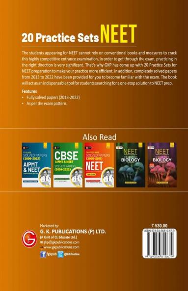 NEET 2023 : 20 Practice Sets (Includes Solved Papers 2013-2022)