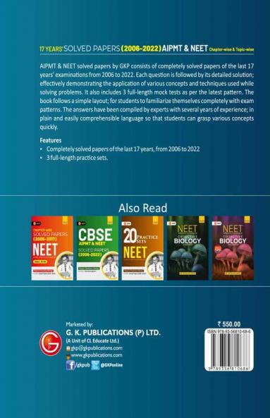AIPMT / NEET 2023 : Chapter-wise and Topic-wise 17 Years' Solved Papers (2006-2022)