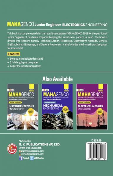 MAHAGENCO 2023 - Junior Engineer - Electronics Engineering - Guide by GKP