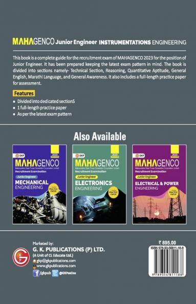 MAHAGENCO 2023 - Junior Engineer - Instrumentation Engineering - Guide by GKP