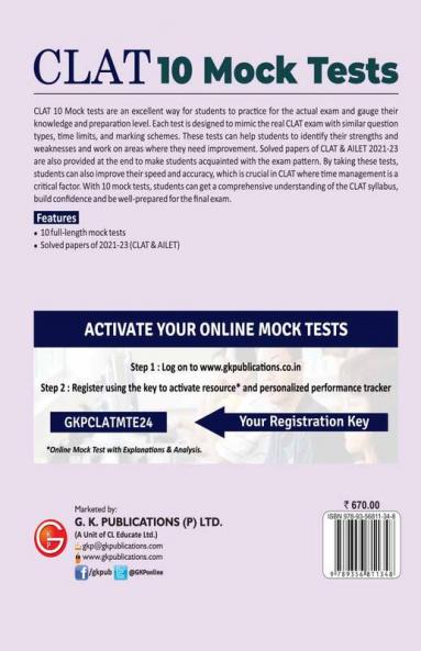 CLAT 2023 10 Mock Tests