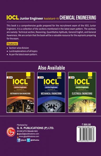 IOCL 2023 Junior Engineer Assistant IV - Chemical Engineering