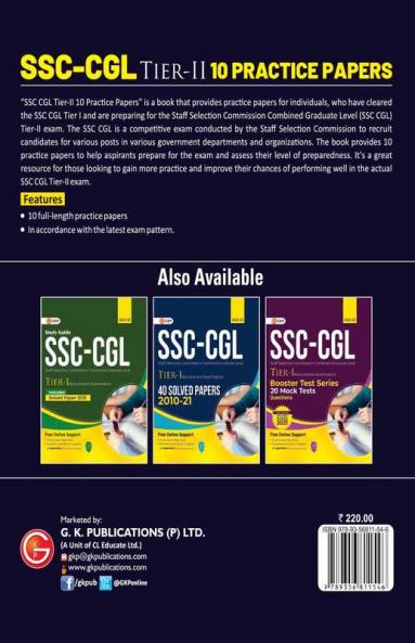 SSC CGL 2023 - Tier 2 - 10 Practice papers by GKP
