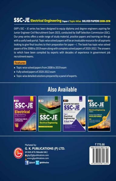 SSC 2023 Junior Engineer Paper I - Electrical Engineering - TopicWise Solved Papers 2008-2019 (Latest paper included 2020 - 2022)