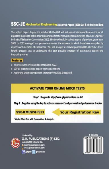 SSC : Junior Engineers Paper I - Mechanical Engineering - 23 Solved Papers & 10 Practice Sets by GKP